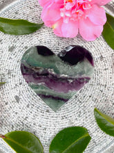 Load image into Gallery viewer, Rainbow Fluorite Crystal Love Heart Carving