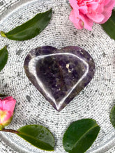 Load image into Gallery viewer, Chevron Dream Amethyst Crystal Love Heart Carving