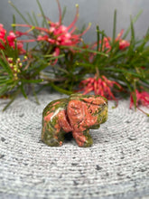 Load image into Gallery viewer, Unakite Elephant Crystal Carving