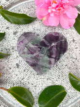 Load image into Gallery viewer, Stunning Rainbow Fluorite Crystal Love Heart Carving