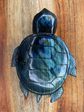 Load image into Gallery viewer, Crystal Labradorite Turtle Carving With Rainbow Flash