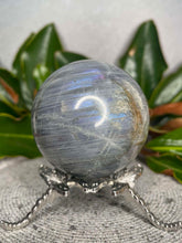 Load image into Gallery viewer, Labradorite Crystal Sphere Ball Blue Purple Flash