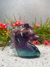 Load image into Gallery viewer, Colorful Fluorite Unicorn Crystal Carving