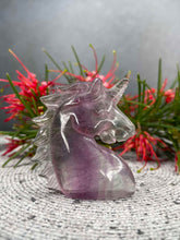 Load image into Gallery viewer, Candy Fluorite Unicorn Crystal Carving