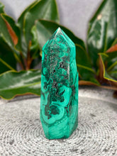 Load image into Gallery viewer, Stunning Malachite Crystal Druzy Tower Point
