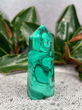 Load image into Gallery viewer, Stunning Malachite Crystal Druzy Tower Point