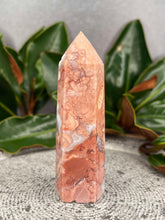 Load image into Gallery viewer, Pink Agate Crystal Tower With Raw Holes