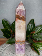 Load image into Gallery viewer, Stunning Crazy Lace Agate With Amethyst Crystal Tower