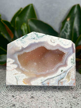 Load image into Gallery viewer, Moss Agate Crystal Freeform With Light Pink Druzy
