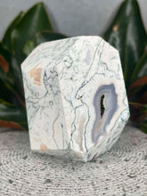 Load image into Gallery viewer, Moss Agate Crystal Freeform With Light Pink Druzy