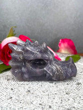 Load image into Gallery viewer, Beautiful Lepidolite Crystal Dragon Head Carving