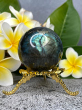Load image into Gallery viewer, Radiant Labradorite Crystal Sphere Ball Flash