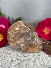 Load image into Gallery viewer, Beautiful Garden Quartz Crystal Skull Carving