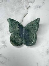 Load image into Gallery viewer, Beautiful Moss Agate Butterfly Carving 1pc