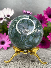 Load image into Gallery viewer, Prosperity Moss Agate Crystal Sphere