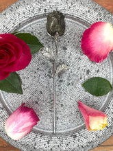 Load image into Gallery viewer, Beautiful Pyrite Rose Crystal Carving With Silver Stem