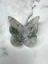 Load image into Gallery viewer, Beautiful Moss Agate Butterfly Carving 1pc