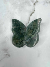 Load image into Gallery viewer, Beautiful Moss Agate Butterfly Carving 1pc