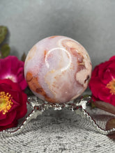 Load image into Gallery viewer, Beautiful Pink Carnelian Flower Agate Crystal Sphere