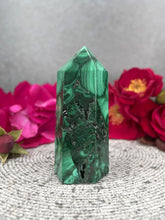 Load image into Gallery viewer, Positive Natural Malachite Crystal Tower Point