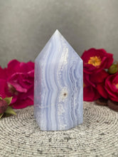Load image into Gallery viewer, Mesmerizing Blue Lace Agate Crystal Tower Point