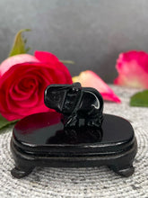 Load image into Gallery viewer, Black Obsidian Crystal Elephant Carving