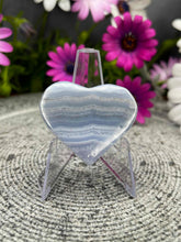 Load image into Gallery viewer, Beautiful Blue Lace Agate Crystal Love Heart Carving