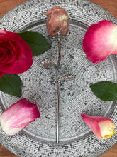 Load image into Gallery viewer, Thulite Rose Crystal Carving With Silver Stem