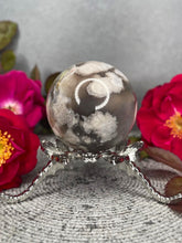Load image into Gallery viewer, Beautiful Black Flower Agate Crystal Sphere