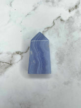 Load image into Gallery viewer, Serene Blue Lace Agate Crystal Tower Point 1pc
