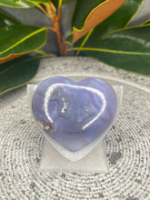 Load image into Gallery viewer, Gentle Blue Flower Agate Crystal Love Heart Carving