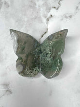Load image into Gallery viewer, Beautiful Moss Agate Butterfly Carving 1pc