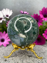 Load image into Gallery viewer, Prosperity Moss Agate Crystal Sphere