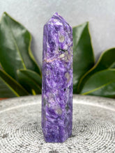 Load image into Gallery viewer, Rare High Quality Charoite Crystal Tower Point Crown Chakra