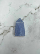 Load image into Gallery viewer, Serene Blue Lace Agate Crystal Tower Point 1pc