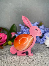 Load image into Gallery viewer, Carnelian Crystal Egg Carving With Adorable Easter Rabbit Bunny Stand