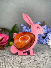 Load image into Gallery viewer, Mesmerizing Rabbit Carnelian Crystal Egg Carving With Adorable Easter Bunny Stand