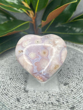 Load image into Gallery viewer, Stunning Blue Flower Agate Crystal Love Heart Carving