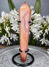 Load image into Gallery viewer, Passion Carnelian Crystal Wand With Black Stand