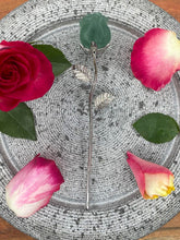 Load image into Gallery viewer, Beautiful Green Fluorite Rose Crystal Carving With Silver Stem