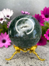 Load image into Gallery viewer, Prosperity Moss Agate Crystal Sphere