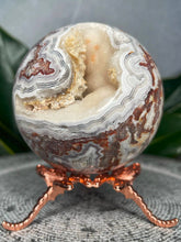 Load image into Gallery viewer, Incredible Mexican Crazy Lace Agate Crystal Sphere Druzy
