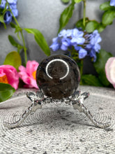 Load image into Gallery viewer, Strength Black Tourmalated Smoky Quartz Crystal Sphere