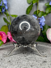 Load image into Gallery viewer, Breathtaking Black Tourmalated Quartz Crystal Sphere