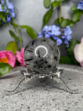 Load image into Gallery viewer, Stunning Black Tourmalated Quartz Crystal Sphere