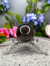Load image into Gallery viewer, Strength Black Tourmalated Smoky Quartz Crystal Sphere