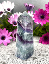 Load image into Gallery viewer, DISCOUNTED Colorful Fluorite Crystal Tower Point