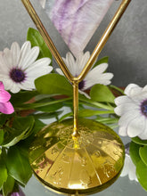 Load image into Gallery viewer, Fluorite Crystal Diamond Carving With Zodiac Gold Stand