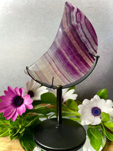 Load image into Gallery viewer, Fluorite Crescent Moon With Incredible Banding Colours