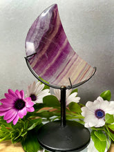 Load image into Gallery viewer, Fluorite Crescent Moon With Incredible Banding Colours